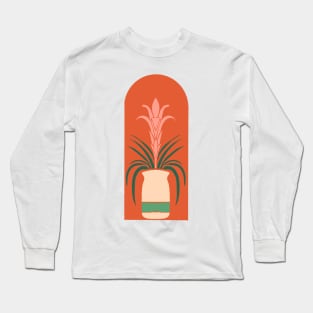 Midecentury Tropical Bromeliad Long Sleeve T-Shirt